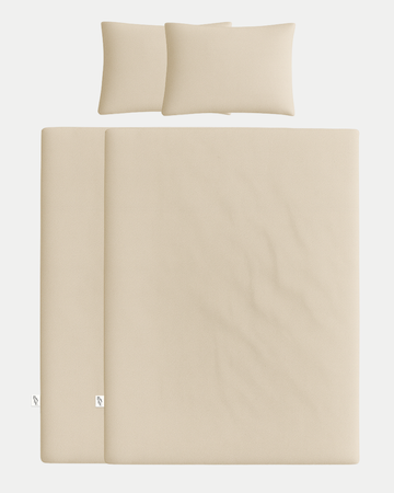 2 sæt Voksen Sengetøj - Sand 140x200