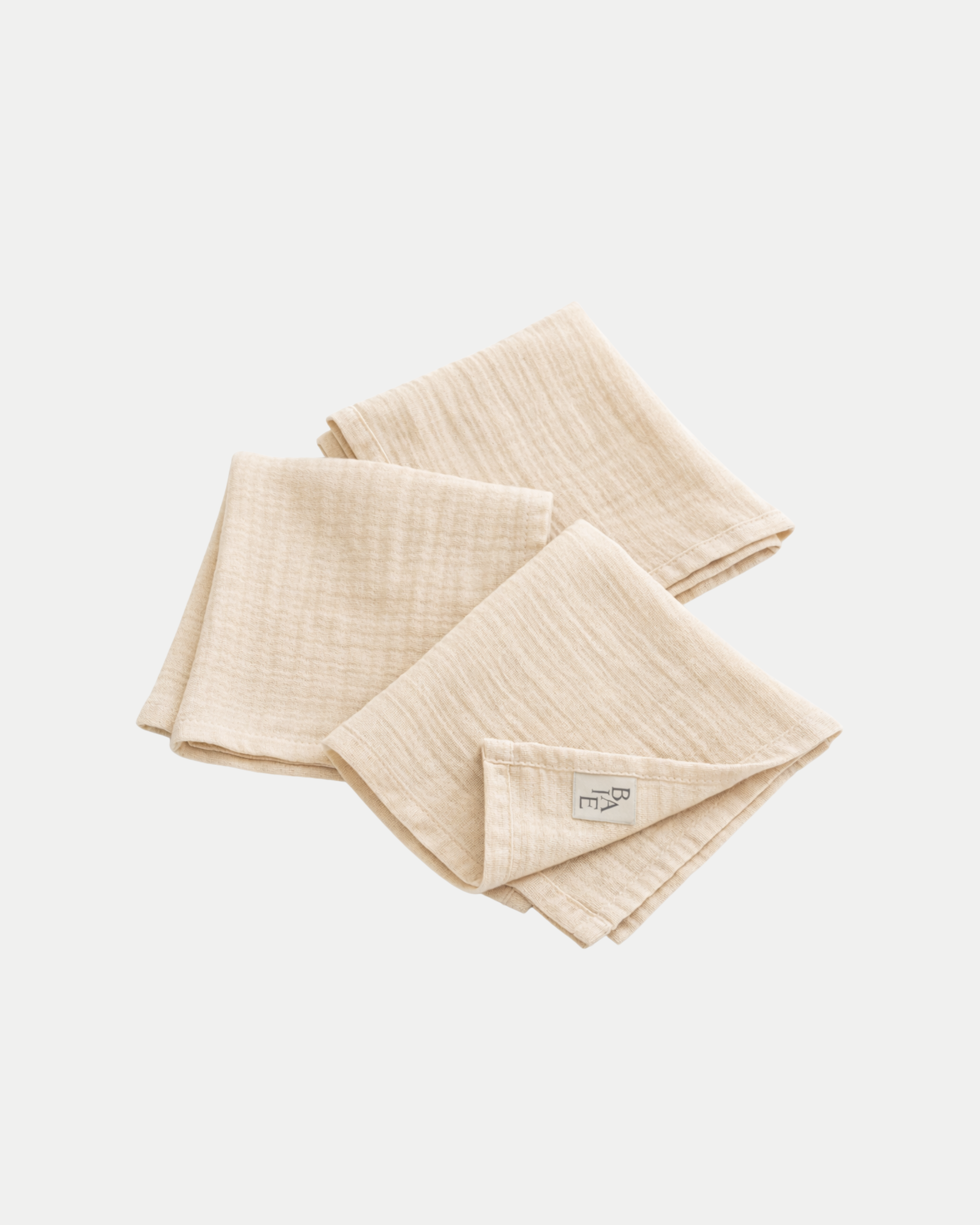 Muslin mini stofbleer - Beige (3-pak)