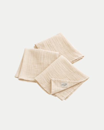 Muslin mini stofbleer - Beige (3-pak)