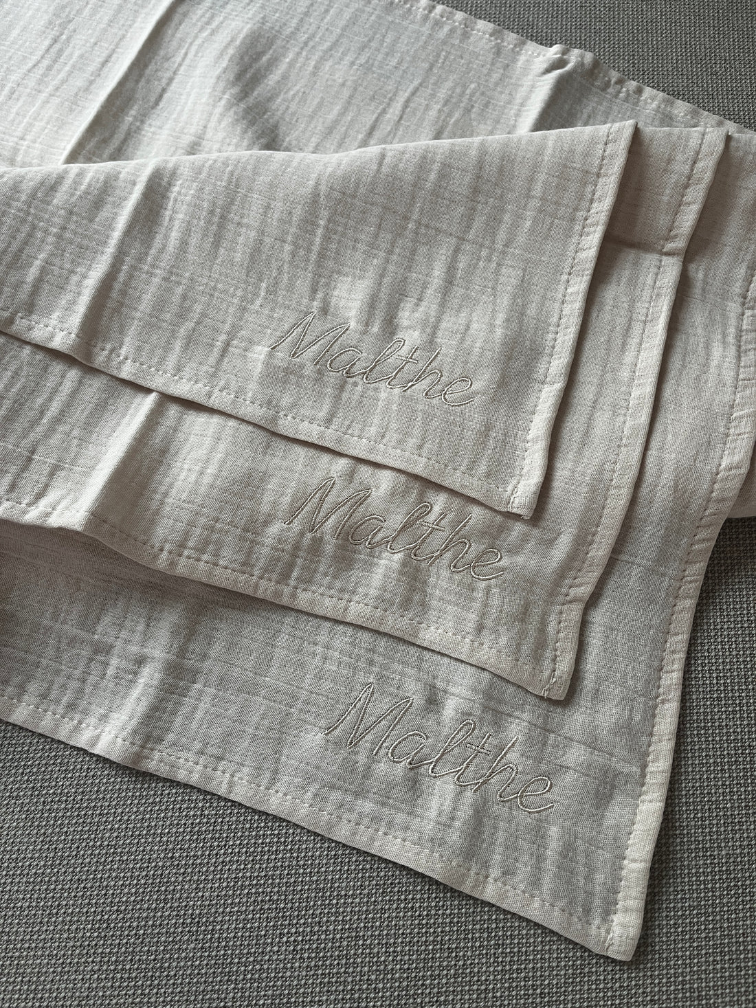 Muslin stofbleer - Beige (3-pak)