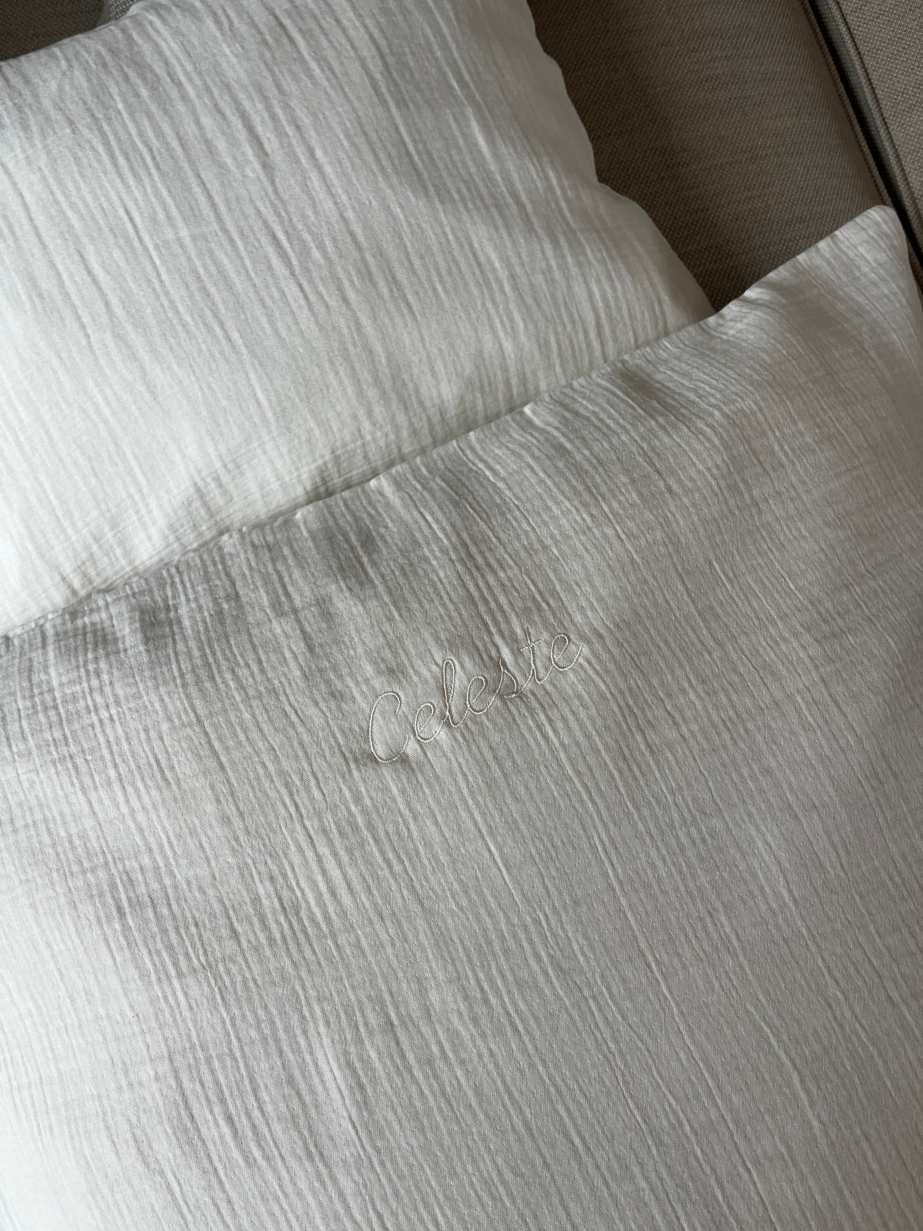 Muslin Junior Bedding - Off White 100x140 (OFFER: Inverted logo)